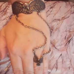 G and S Eagle chain bracelet ring